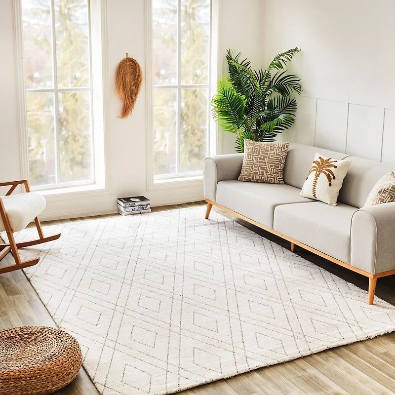 Rug Branch Casa Abstract Indoor Area Rug, Beige Grey, Boho - Entryway, Hallway, Bathroom, and Kitchen<br>