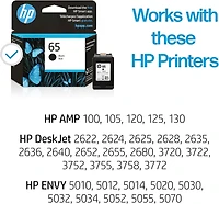 HP 65 Black Original Ink Cartridge (N9K02AN), Black