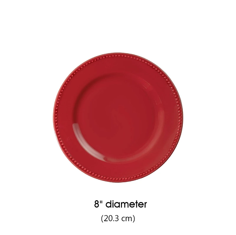 Mainstays 8in Brynn Red Stoneware Salad Plate