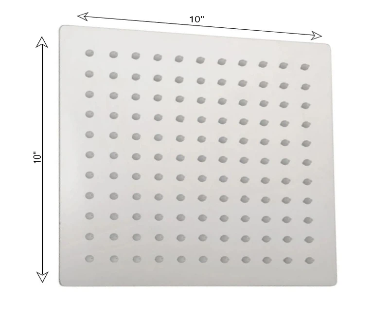 DROP Bath and Kitchen Pomme de douche pluie carrée 10" x 10" en couleur chrome