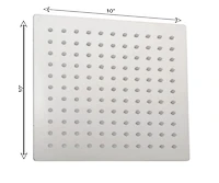 DROP Bath and Kitchen Pomme de douche pluie carrée 10" x 10" en couleur chrome