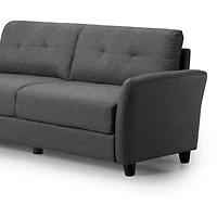 Zinus Ricardo 3-Seat Upholstered Sofa Couch with Tufted Cushions, Dark Grey