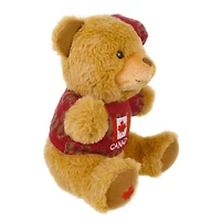 Ours en peluche brun, rouge et blanc, 22 cm (8,75 po), adulte, décoration, fête du Canada, une façon de célébrer