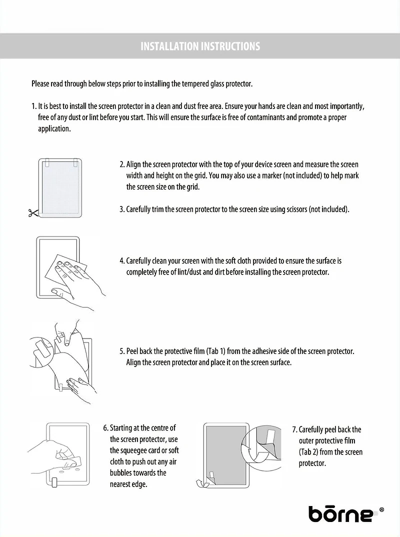 Lot de 2 protecteurs d'écran universels antireflet Borne