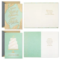 Assortiment de cartes Hallmark pour les événements liés au mariage, 4 cartes et enveloppes (Fiançailles, félicitations, enterrement de vie de jeune fille, fête prénuptiale, mariage)