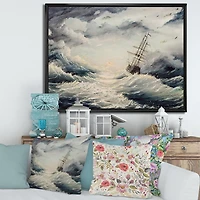 Designart Lutte avec les éléments ART MURAL À CADRE FLOTTÉ