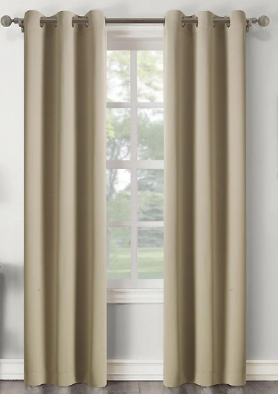 Panneau fenêtre assombrissant à œillets de couleur unie