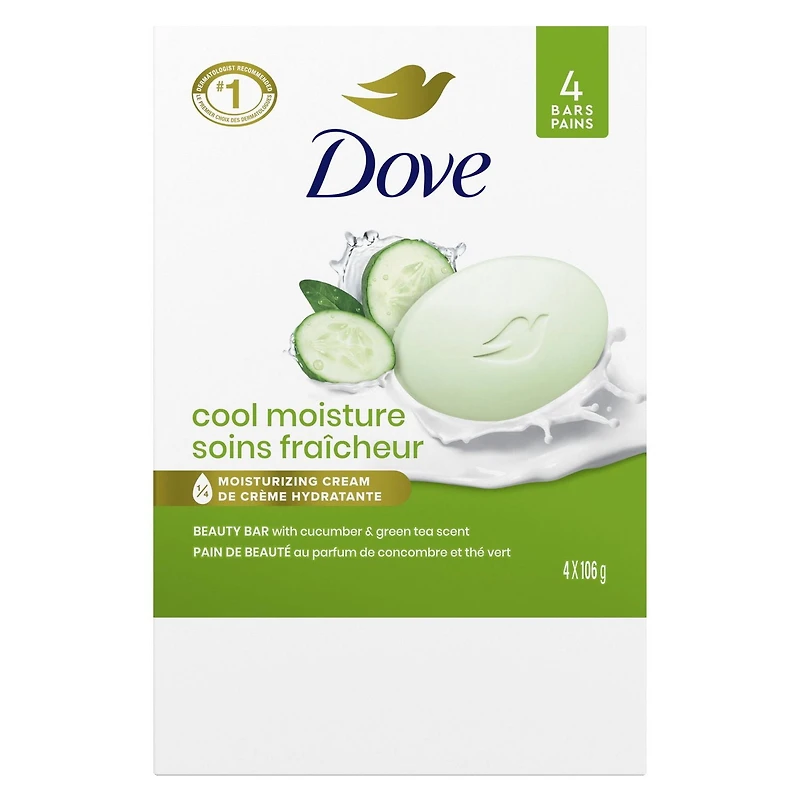 Pain de Beauté Dove concombre et thé vert 4x106g