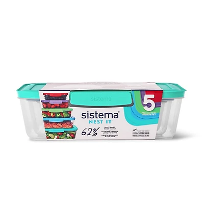 Sistema Nest It Food Storage Containers with Lids, 5-Pack, 5-Pack