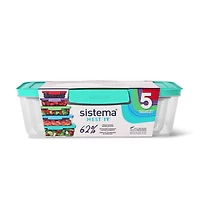 Sistema Nest It Food Storage Containers with Lids, 5-Pack, 5-Pack