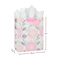 Grand sac-cadeau Hallmark de 13 po avec papier de soie (vert et bleu) pour les fêtes, la fête des Pères, les remises de diplômes, Pâques, les showers de bébés. Grand sac-cadeau avec papier de soie