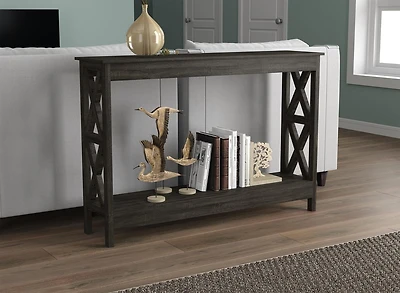Safdie & Co. Console Table 47.25L Dark Grey 1 Shelf