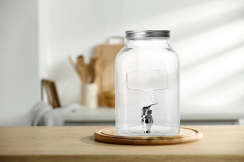 Hometrends Mason Glass Dispenser,1 Gallon,1 Piece