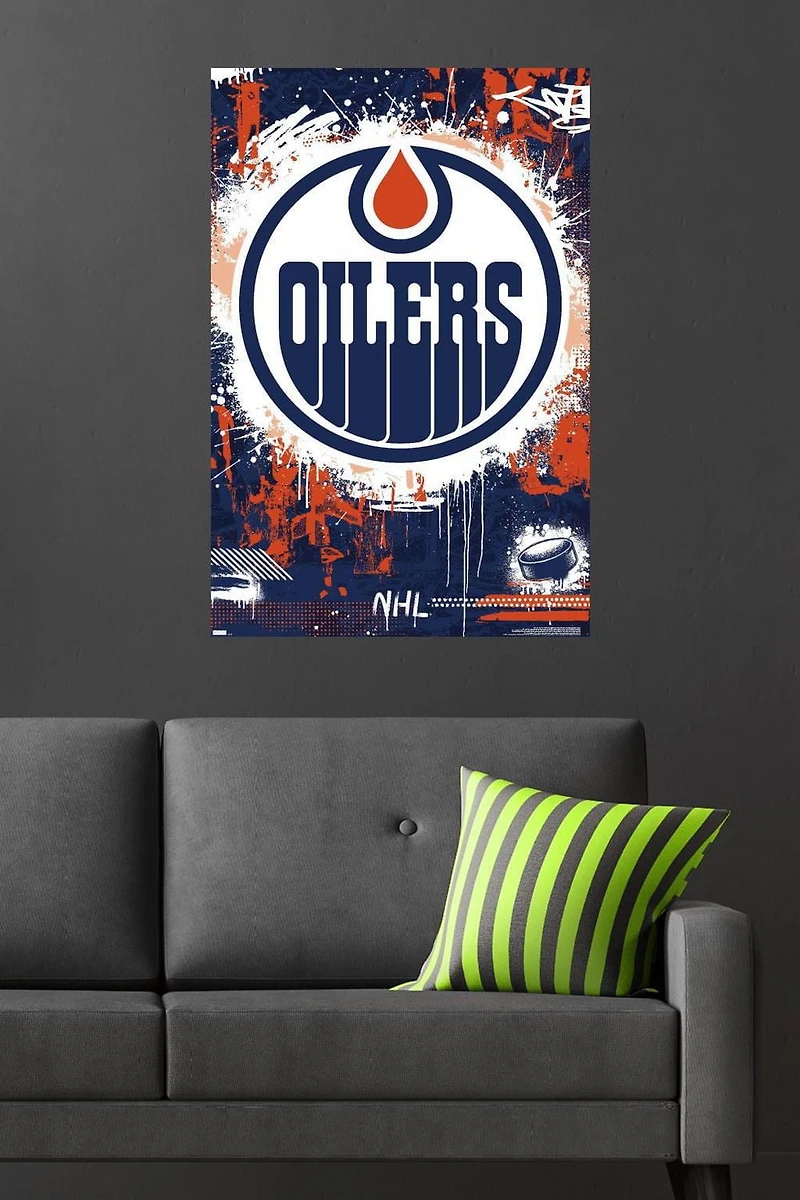 NHL Edmonton Oilers - Maximalist Logo 23 Wall Poster, 22.375" x 34"