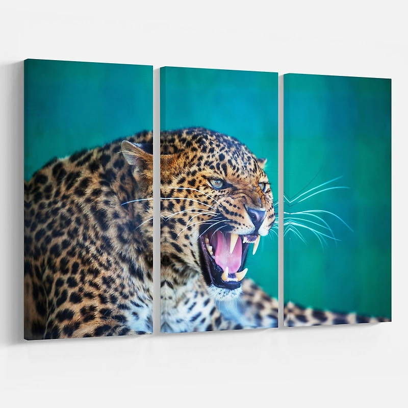 Design Art Leopard Sauvage Près Vue Art Sur Toile