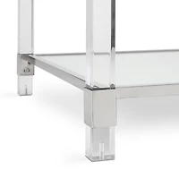 Home Gear Rectangular Silver Coffee Table with Acrylic Legs