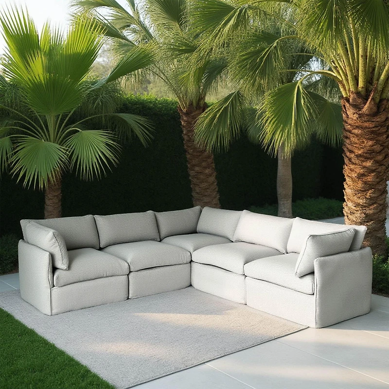 Ensemble de canapés modulaires Flexiform en forme de L de Patioflare, gris