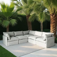 Ensemble de canapés modulaires Flexiform en forme de L de Patioflare, gris