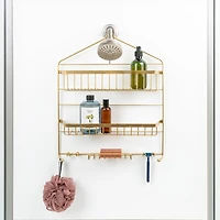 Era Fairmont Jumbo Shower Caddy, Warm Gold 16.14x20.46in, 3 tier caddy