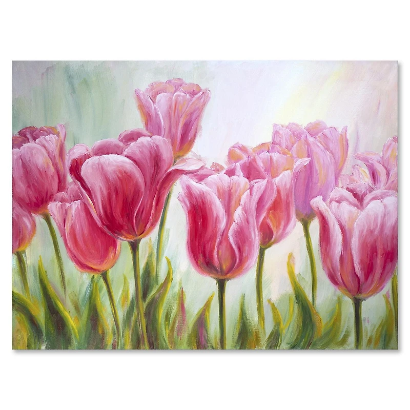 Designart tulipes, fleurs, floraison Art mural sur toile