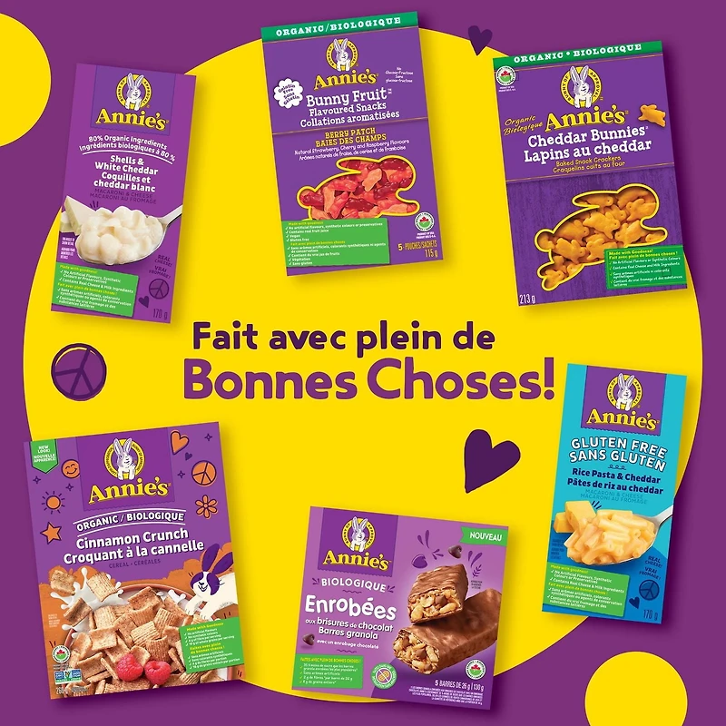Annie's Coquilles et vrai cheddar vieilli Macaroni au fromage, repas pour enfants, 170 g