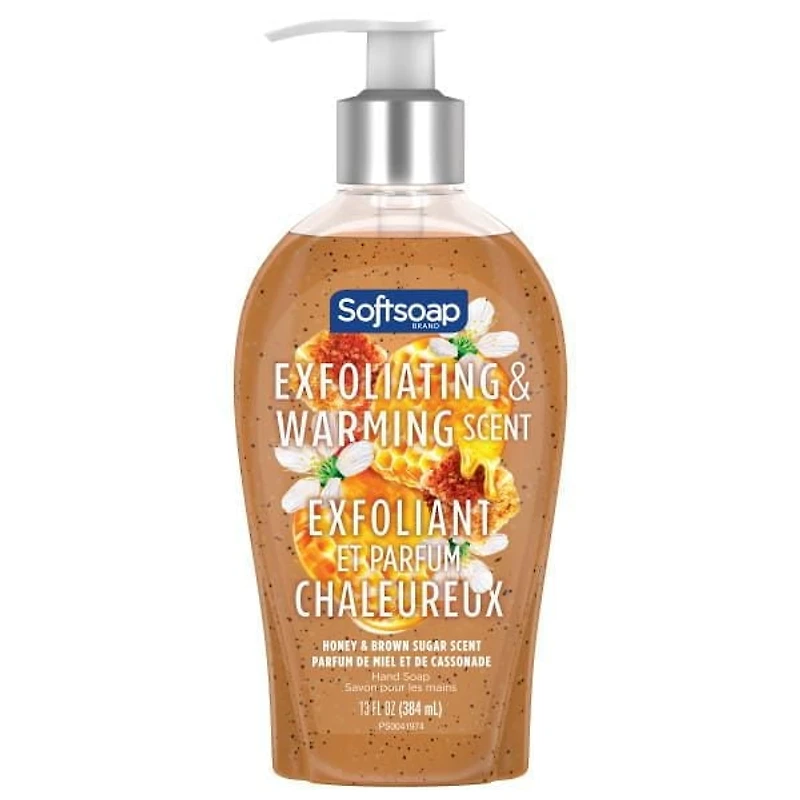 Softsoap Therapy Warming Honey & Brown Sugar Scent Exfoliating Liquid Hand Soap, 384ml.