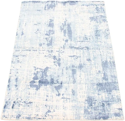 ECARPETGALLERY Tapis Noué à la Main pour Salon, Salle à Manger et Chambre à Coucher Transitionnel Collection Galleria 4'11" x 7'3" en Bleu