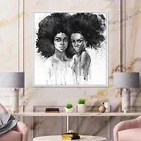 Designart Portrait of African American Woman XI FLOAT FRAME WALL ART