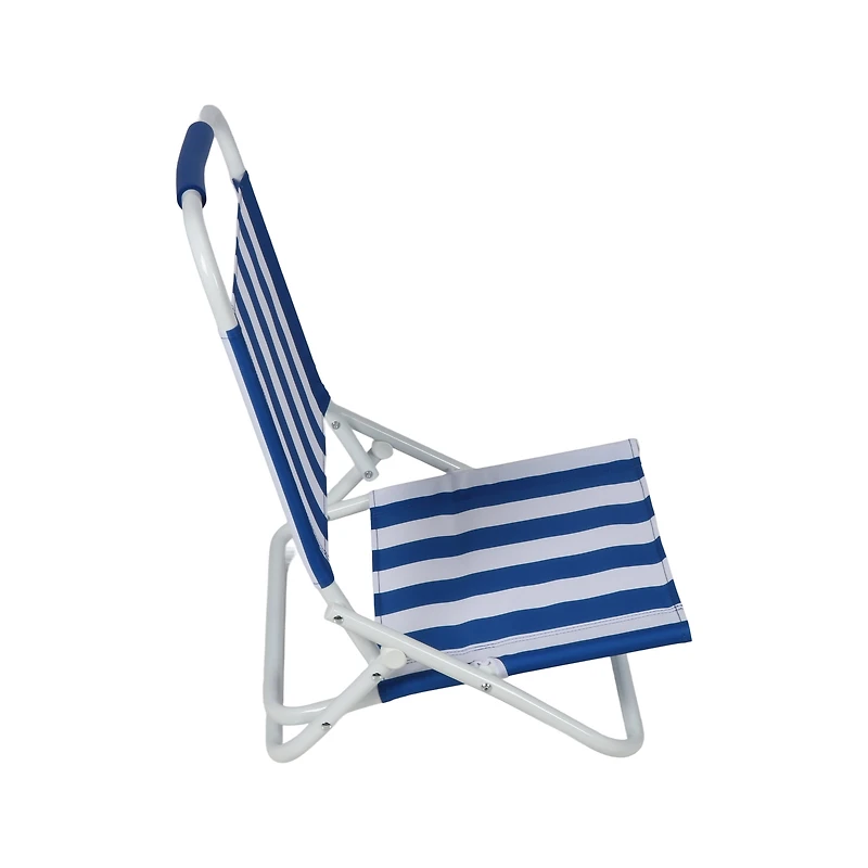 Chaise de plage Mainstays en Sable, Rayée, Bleu et Blanc