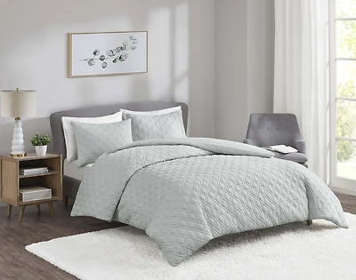 Hometrends 3pc Quilted Duvet Cover Set