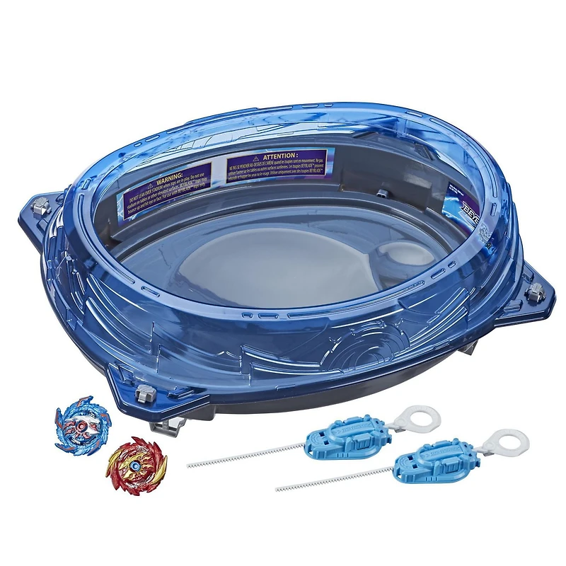 Beyblade Burst Surge Speedstorm, ensemble de combat Volt Knockout, ensemble complet avec arène Beystadium, 2 toupies et 2 lanceurs