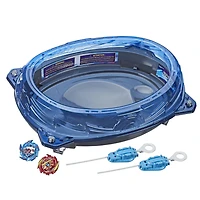 Beyblade Burst Surge Speedstorm, ensemble de combat Volt Knockout, ensemble complet avec arène Beystadium, 2 toupies et 2 lanceurs