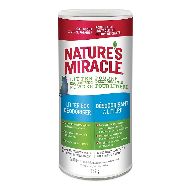 Nature's Miracle Poudre Désodorisante pour Litière, Formule de Contrôle des Odeurs de Chats, 567g