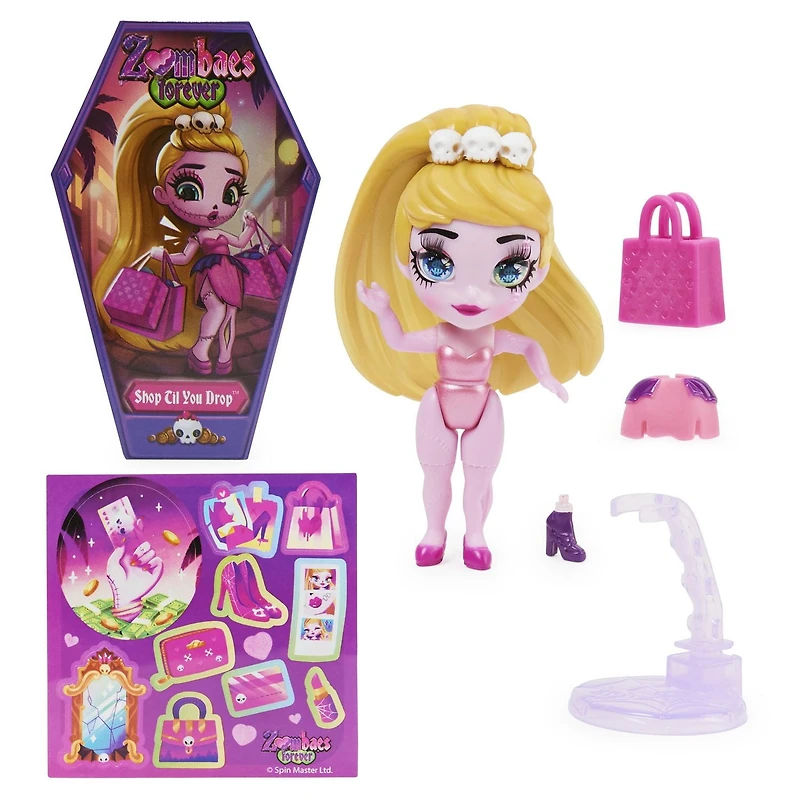 Zombaes Forever, Surprise Collectible Figure with Doll Accessories and Coffin (Styles May Vary), 3.5-inch, Kids Toys for Girls Ages 4 and up, Figure with Doll Accessories