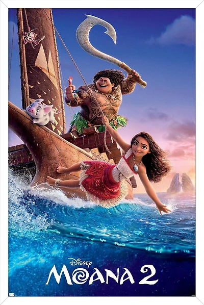 Disney Moana 2 - One Sheet Wall Poster, 22.375" x 34" Framed
