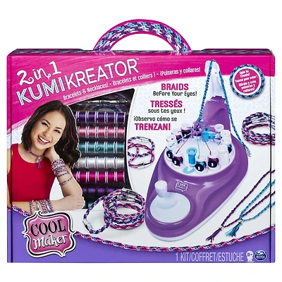 Cool Maker, 2-in-1 KumiKreator, Necklace and Friendship Bracelet Maker Activity Kit, for Ages 8 and Up