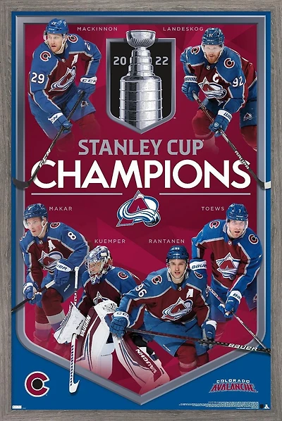 NHL Colorado Avalanche - Stanley Cup Champions Wall Poster, 14.725" x 22.375" Framed