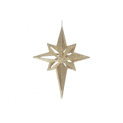 Christmas Gold Glitter Ornement Star - Ensemble De 12
