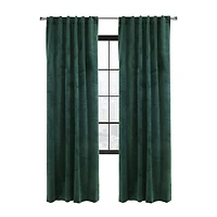 Loft Living Sicily Room Darkening Dual Header Single Curtain Panel 50 x 84 in Dark Green