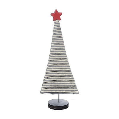 Natural Grey Tree With Star On Wood Base Large - Set of 2