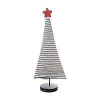 Natural Grey Tree With Star On Wood Base Large - Set of 2