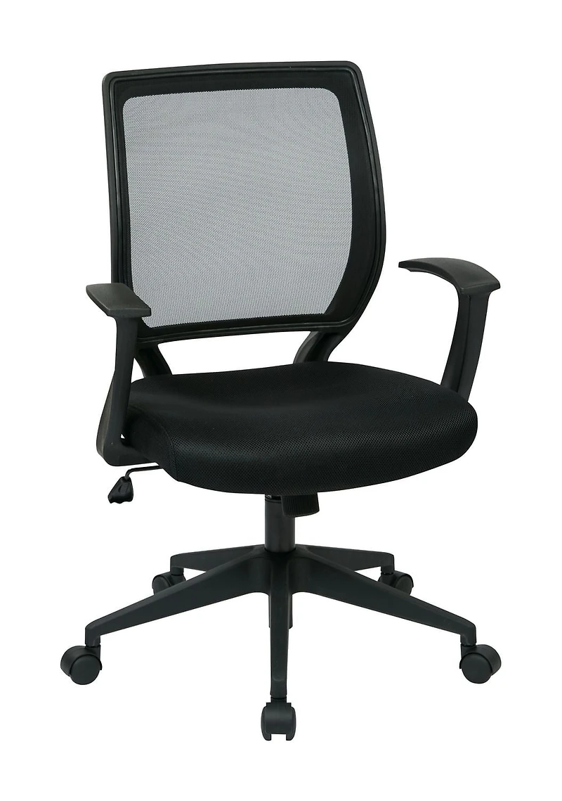 Work Smart Screen Back Task Chair with "T" Arms, Black