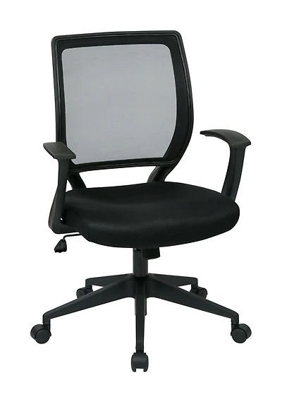 Work Smart Screen Back Task Chair with "T" Arms, Black