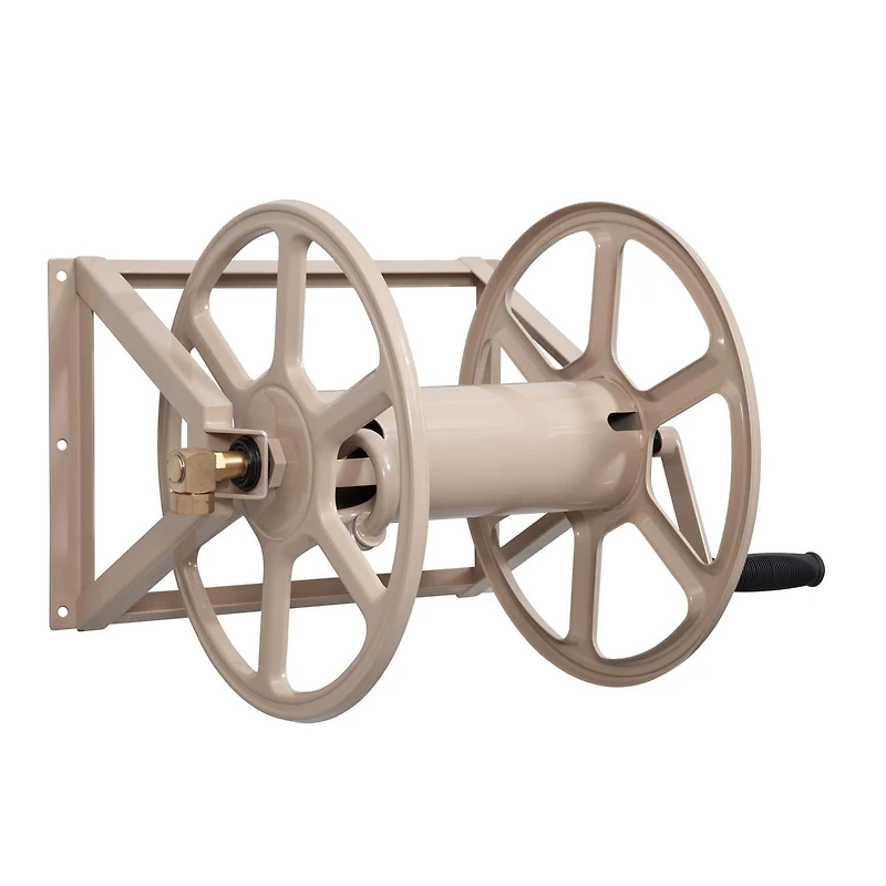 Liberty Garden 709 Steel Wall/Floor Mounted Hose Reel - Tan