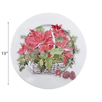 Printed Metal Charger Plate (Poinsettia) (13") - Set of 12