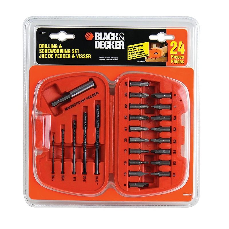 Trousse de 24 accessoires de perçage/vissage