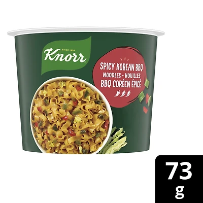 Bol de pâtes Nouilles style BBQ coréen épicé Knorr, fait de vrais légumes à 100 % et sans arômes ou agents de conservation artificiels, 73 g $3.47/73GR