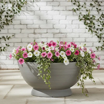 Jardinière Bol en Résine Mainstays 18 pouces, Gris Bouleau