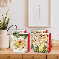 Christmas Gift Bags (Gold Merry Christmas) (Asstd) (Large) - Set of 12