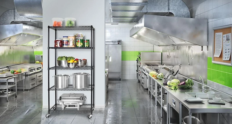 Seville Classics 5-Tier NSF Steel Shelving - Black - 72" H x 36" W x 18" D